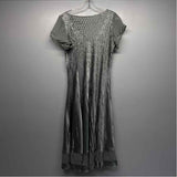 Komarov Size Xl Women's Silver Shimmer Shift Dress