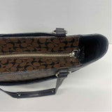 Coach Brown Monogram Leather Shoulder Handbag