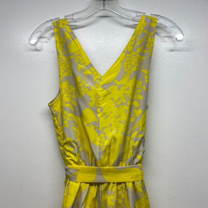 Express Size M Women's Gray-Yellow Pattern Sleeveless Dress