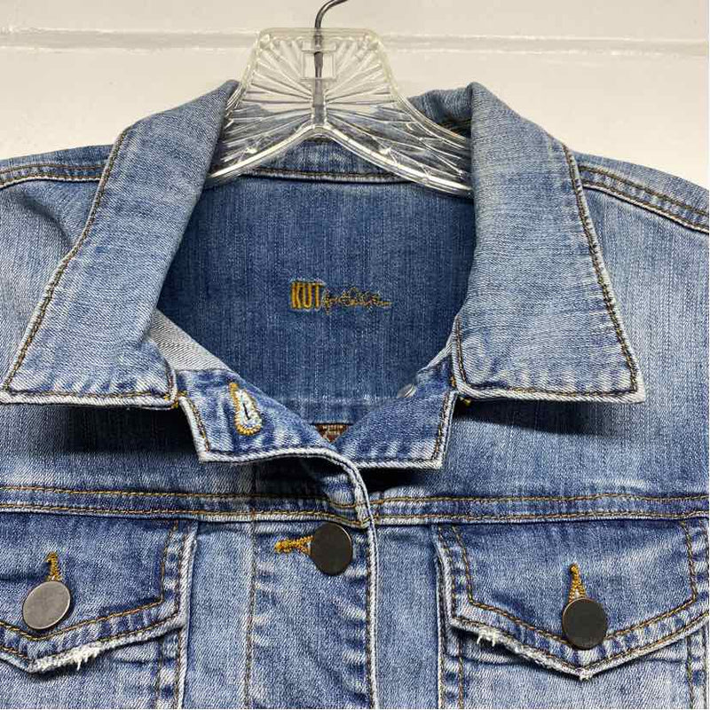 Kut Women's Size S Blue Washed Button Up Jacket