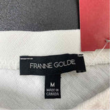 Franne Golde Size M-8 Women's White Solid A Line-Maxi Skirt