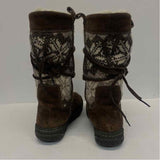 Clarks Size 6.5 Women's Brown-Tan Patchwork Shearling Boots