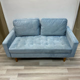 Teal Velvet Loveseat