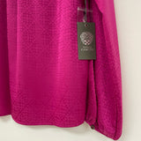 Vince Camuto Size XS Women's Fuschia Pattern Peek a Boo Blouse