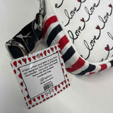 Brighton White-Red Canvas Pattern Crossbody Handbag