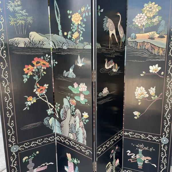 Oriental Black-Multi Wood Room Divider