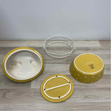 Temptations Yellow-White Ceramic Bakeware