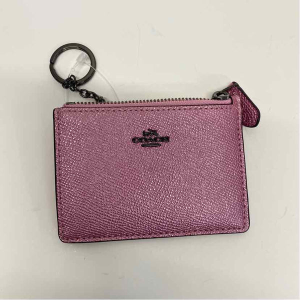 Coach Pink Leather Shimmer Coin Purse
