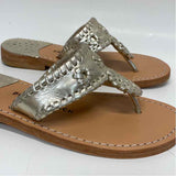 Palm Beach Size 7.5 Women's Gold Solid Camel Toe Sandals