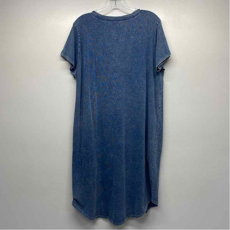 Billy T Size L Women's Blue Tweed T-Shirt Dress