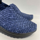 Bernie Mev Size 38-7.5 Women's Blue Woven Clog Shoes