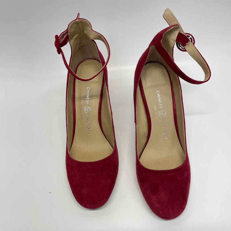 Chinese Laundry Size 38-8 Women's Red Solid Heel Shoes
