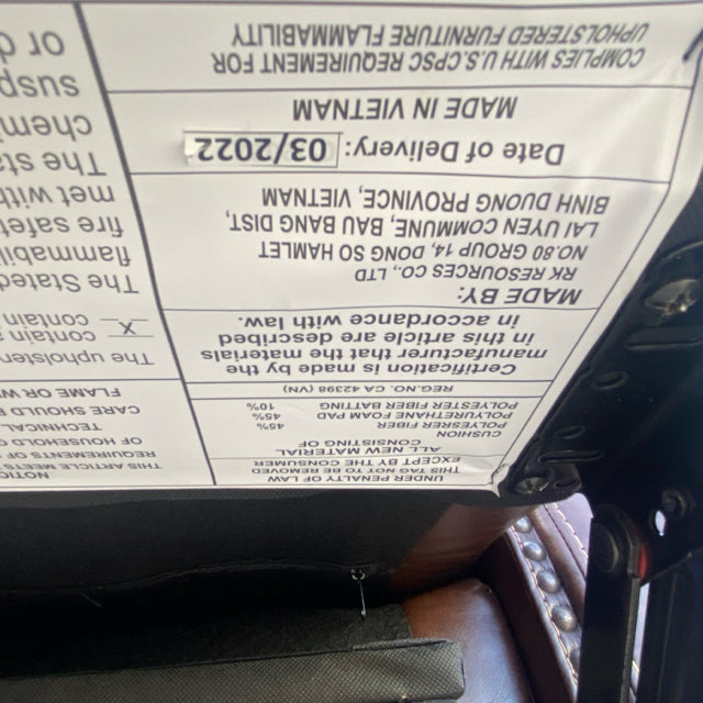 Recliner Brown Faux leather Loveseat