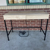 Light Brown Wood-Metal 2 Drawer Desk