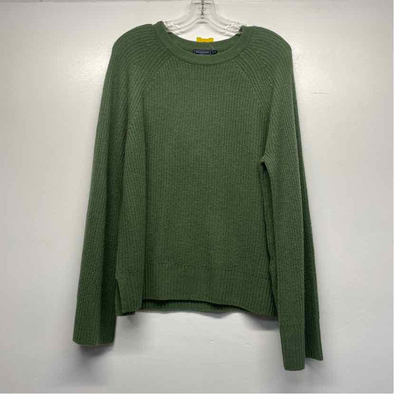 Vineyard Vines Size L Women's Green Solid Pullover Sweater