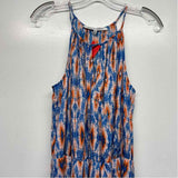 Collective Concepts Size M Women's Blue-Pink Pattern Maxi Dress