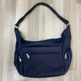 Le Donne Blue Leather Pebbled Shoulder Handbag