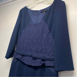 David Meister Size 12-L Women's Navy Solid Sheath Dress
