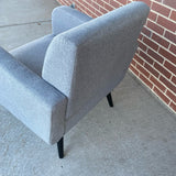 Gray Fabric Tweed Mid Century Modern Accent Chair