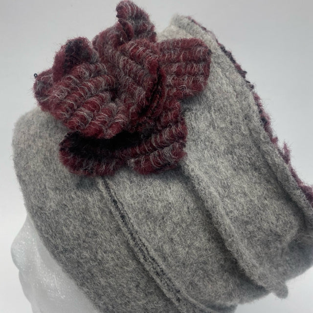 LaFenice Gray-Burgundy Wool Hat