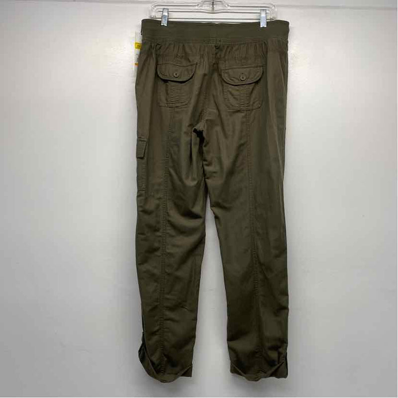 Calvin Klein Size S-4 Women's Green Solid Cargo Pants