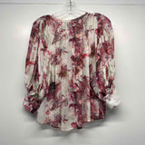 IRO Paris Size 32-XS Women's White-Multicolor Pattern Button Up Blouse