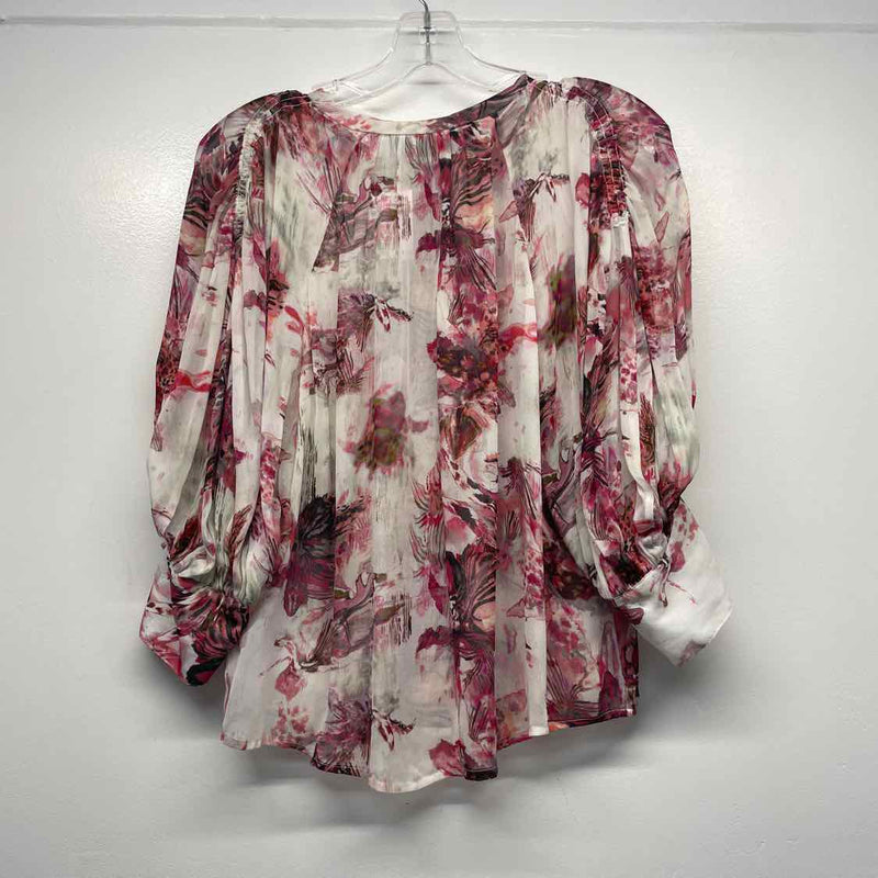 IRO Paris Size 32-XS Women's White-Multicolor Pattern Button Up Blouse
