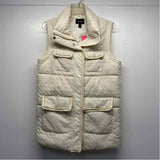 Tribal Women's Size XS Cream Solid Zip Mock Neck Vest