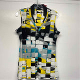 Jamie Sadock Size S Women's Black-Multi Pattern Sleeveless Activewear Top