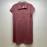 Sharagano Size 14-XL Women's Rose Solid Short Sleeve Dress