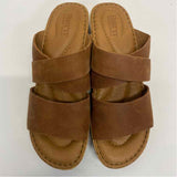 Born Size 8 Women's Brown Solid Wedge Sandals