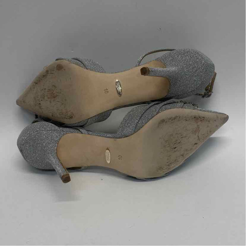 Badgley Mischka Size 10 Women's Silver Shimmer High Heel Shoes
