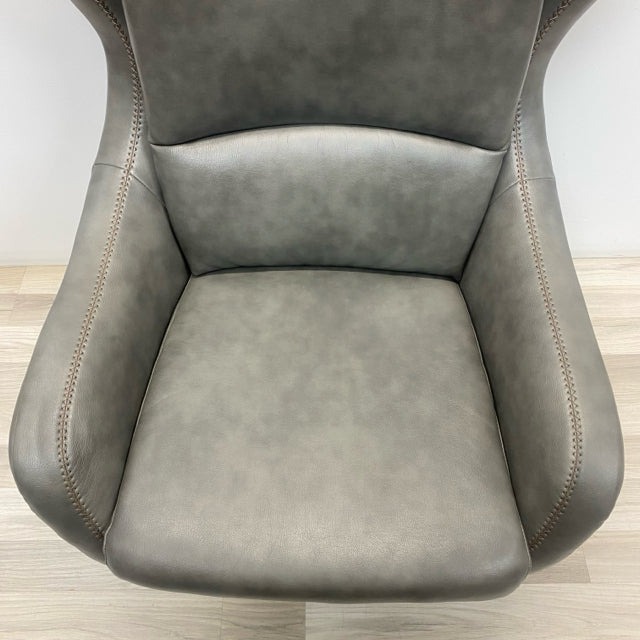 Swivel Gray Leather Chair