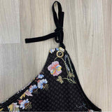 Maeve-Anthropologie Size 6-S Women's Black-Multi Floral Shift Dress