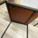 Blue  multi Metal-Wood Stool