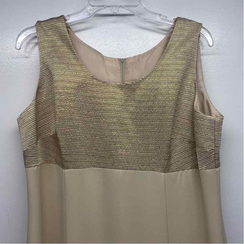 Karen Miller Size 14-L Women's Champagne Shimmer Maxi Dress w Long Sleeve Jacket