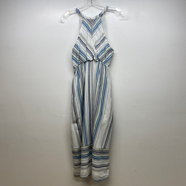 Carve Designs Size XXS Women's White-Multicolor Stripe Halter Dress