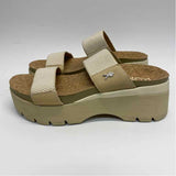 Kuru Size 8 Women's Beige Solid Slip On Sandals
