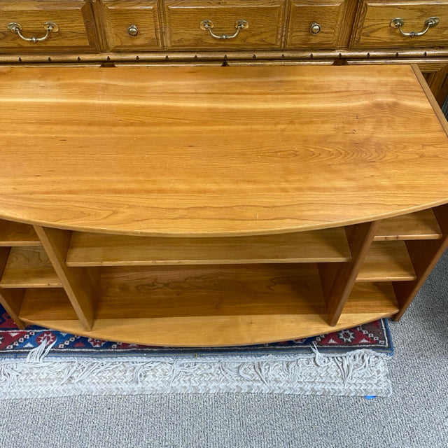 Brown Wood 8 Shelf Low Rise Entertainment Center