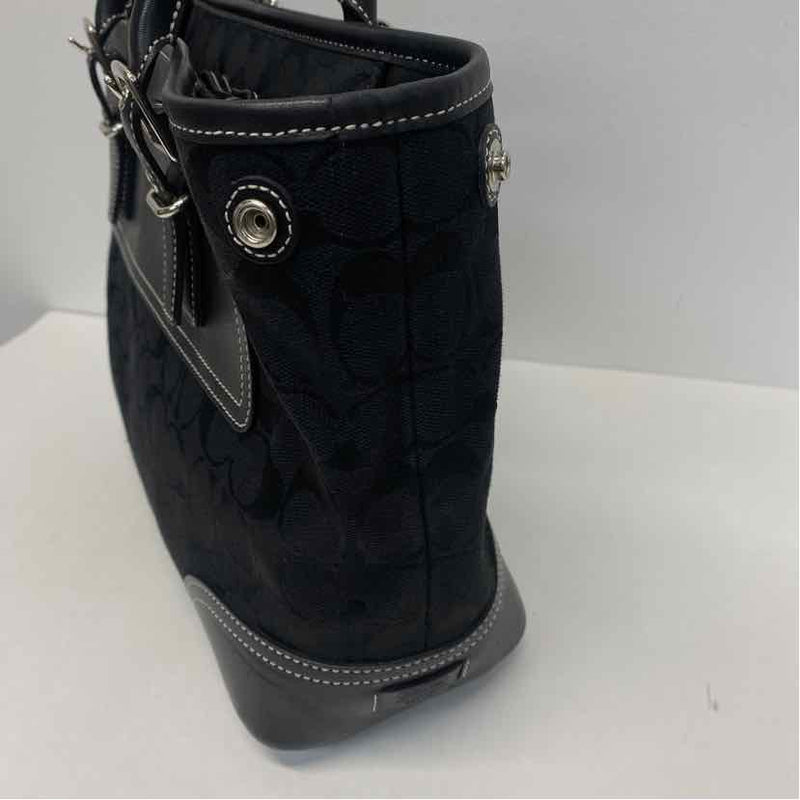 Coach Black Canvas Monogram Shoulder Handbag