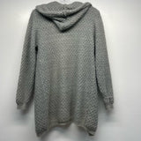 Angela Mara Size S-M Women's Light Gray Textured Maxi Cardigan Sweater