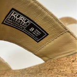 Kuru Size 8 Women's Beige Solid Slip On Sandals