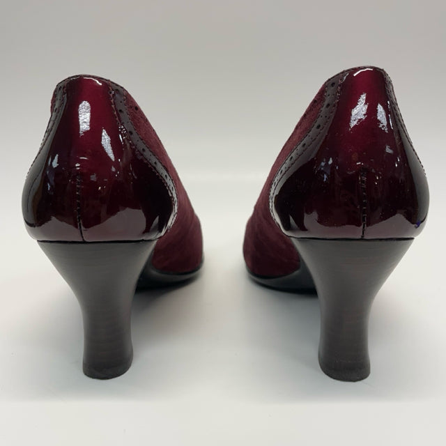 Sofft Size 7 Women's Burgundy Patchwork Pump Heels