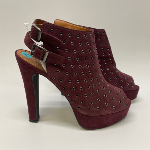 Colin Stuart Size 7.5 Burgundy Cut Out High Heel Shoes