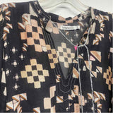 Mariacher Size S Women's Black-Multi Pattern Pullover Blouse