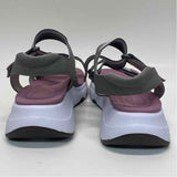 Aetrex Size 7.5-8 Women's Gray Stripe Strappy Sandals
