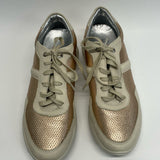 Marc Joseph New York Size 8 Women's Gold-Tan Color Block Sneakers Shoes