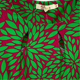 Arugh Size M Women's Fushia-Lime Pattern Fit And Flare Dress