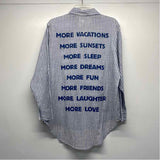 Sundry Size 1-S Women's Blue-White Stripe Button Up Shirt