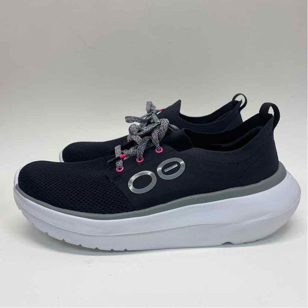 Oofos Size 8.5 Women's Black Solid Lace Up Sneakers